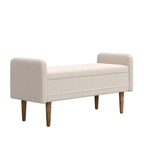 Banco de almacenamiento de terciopelo Teddy beige / negro / verde, 2 plazas