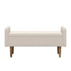Banco de almacenamiento de terciopelo Teddy beige / negro / verde, 2 plazas