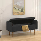 Banco de almacenamiento de terciopelo Teddy beige / negro / verde, 2 plazas