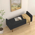 Banco de almacenamiento de terciopelo Teddy beige / negro / verde, 2 plazas