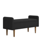 Banco de almacenamiento de terciopelo Teddy beige / negro / verde, 2 plazas