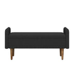 Banco de almacenamiento de terciopelo Teddy beige / negro / verde, 2 plazas