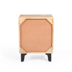 Mesita de Noche de Madera Maciza Natural con Cajón – 1 Persona