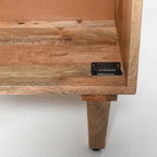 Mesita de Noche de Madera Maciza Natural con Cajón – 1 Persona