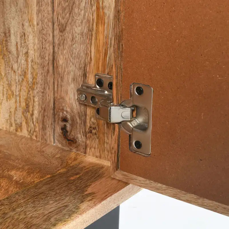 Mesita de Noche de Madera Maciza Natural con Cajón – 1 Persona