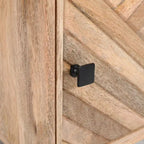 Mesita de Noche de Madera Maciza Natural con Cajón – 1 Persona