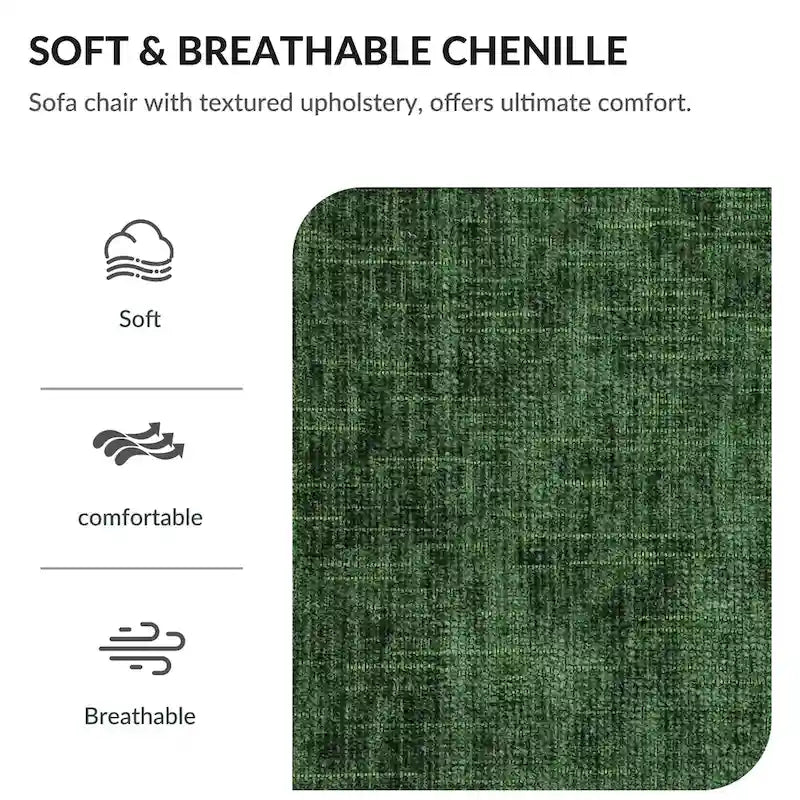 Sillón cama convertible de chenilla extragrande gris/verde con otomana y almacenaje — 1 persona