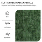 Sillón cama convertible de chenilla extragrande gris/verde con otomana y almacenaje — 1 persona