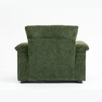 Sillón cama convertible de chenilla extragrande gris/verde con otomana y almacenaje — 1 persona