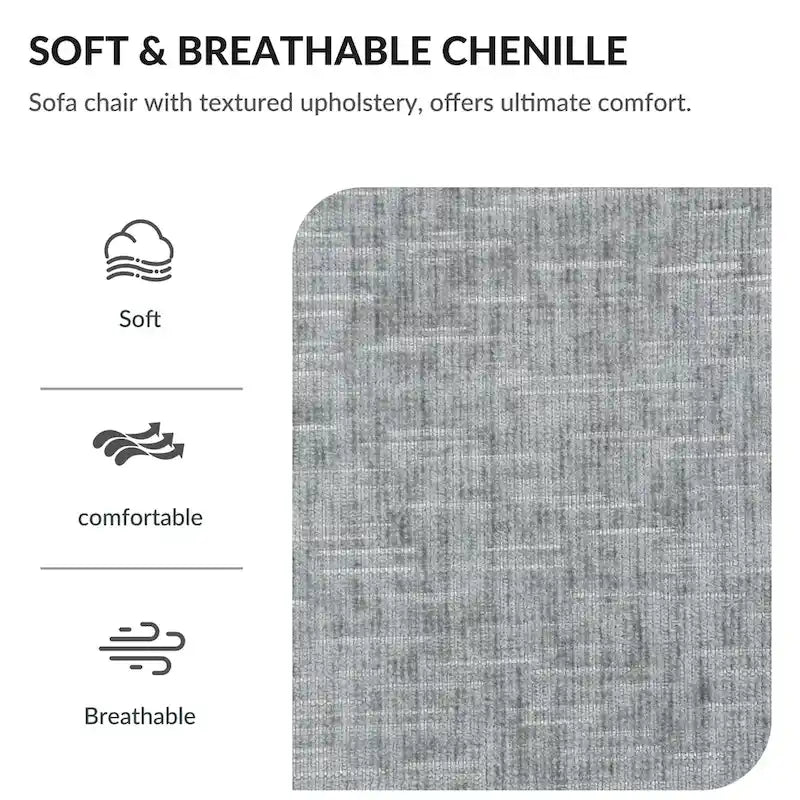 Sillón cama convertible de chenilla extragrande gris/verde con otomana y almacenaje — 1 persona