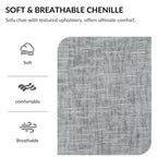 Sillón cama convertible de chenilla extragrande gris/verde con otomana y almacenaje — 1 persona