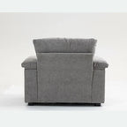 Sillón cama convertible de chenilla extragrande gris/verde con otomana y almacenaje — 1 persona