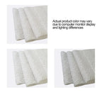 Cama de plataforma con respaldo alado tapizado en bouclé color marfil con 4 cajones de almacenamiento – Queen