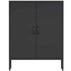 Taquilla de almacenamiento metálica de 2 puertas blanca/negra - Uso individual, 101,6 cm de altura