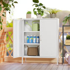 Taquilla de almacenamiento metálica de 2 puertas blanca/negra - Uso individual, 101,6 cm de altura