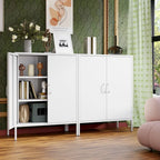 Taquilla de almacenamiento metálica de 2 puertas blanca/negra - Uso individual, 101,6 cm de altura