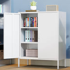 Taquilla de almacenamiento metálica de 2 puertas blanca/negra - Uso individual, 101,6 cm de altura