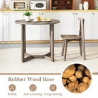 Mesa de comedor redonda negra/gris, base de pedestal, para 2–4 comensales