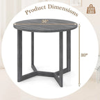 Mesa de comedor redonda negra/gris, base de pedestal, para 2–4 comensales