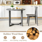 Mesa de comedor redonda negra/gris, base de pedestal, para 2–4 comensales
