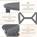 Mesa de comedor redonda negra/gris, base de pedestal, para 2–4 comensales