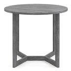 Mesa de comedor redonda negra/gris, base de pedestal, para 2–4 comensales