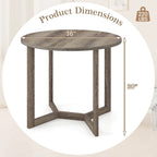 Mesa de comedor redonda negra/gris, base de pedestal, para 2–4 comensales