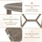 Mesa de comedor redonda negra/gris, base de pedestal, para 2–4 comensales