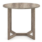 Mesa de comedor redonda negra/gris, base de pedestal, para 2–4 comensales