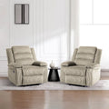 Sillón reclinable manual de pana con reposapiés, juego de 2