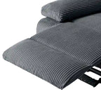 Sillón reclinable manual de pana con reposapiés, juego de 2