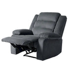 Sillón reclinable manual de pana con reposapiés, juego de 2