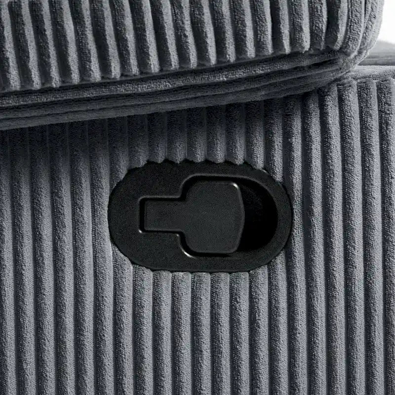 Sillón reclinable manual de pana con reposapiés, juego de 2