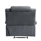 Sillón reclinable manual de pana con reposapiés, juego de 2