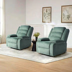 Sillón reclinable manual de pana con reposapiés, juego de 2