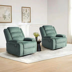 Sillón reclinable manual de pana con reposapiés, juego de 2