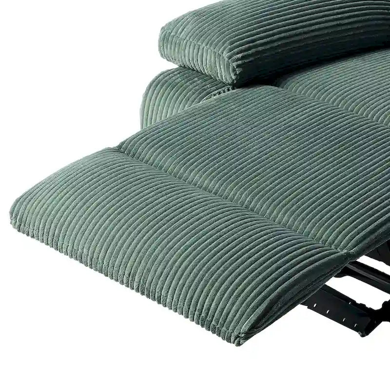 Sillón reclinable manual de pana con reposapiés, juego de 2