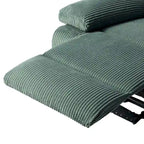 Sillón reclinable manual de pana con reposapiés, juego de 2