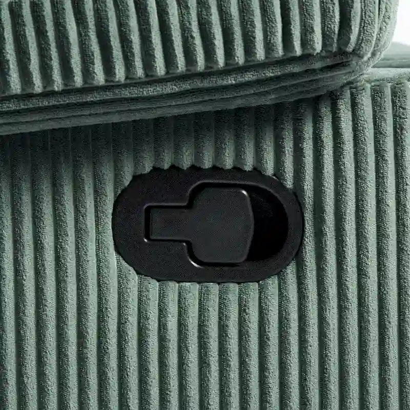 Sillón reclinable manual de pana con reposapiés, juego de 2