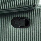 Sillón reclinable manual de pana con reposapiés, juego de 2