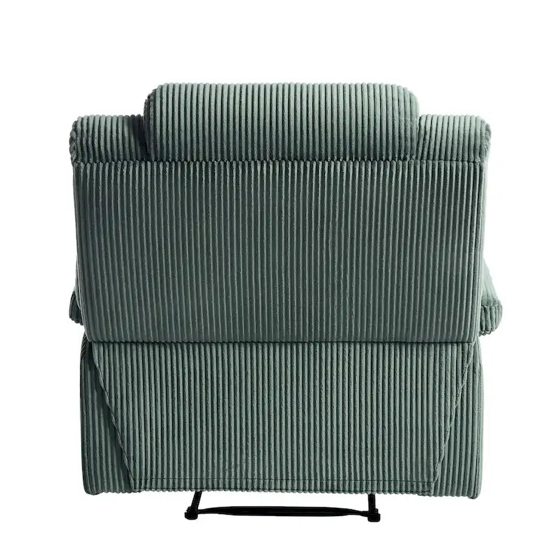 Sillón reclinable manual de pana con reposapiés, juego de 2