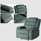 Sillón reclinable manual de pana con reposapiés, juego de 2