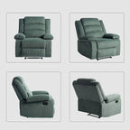 Sillón reclinable manual de pana con reposapiés, juego de 2