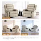 Sillón reclinable manual de pana con reposapiés, juego de 2