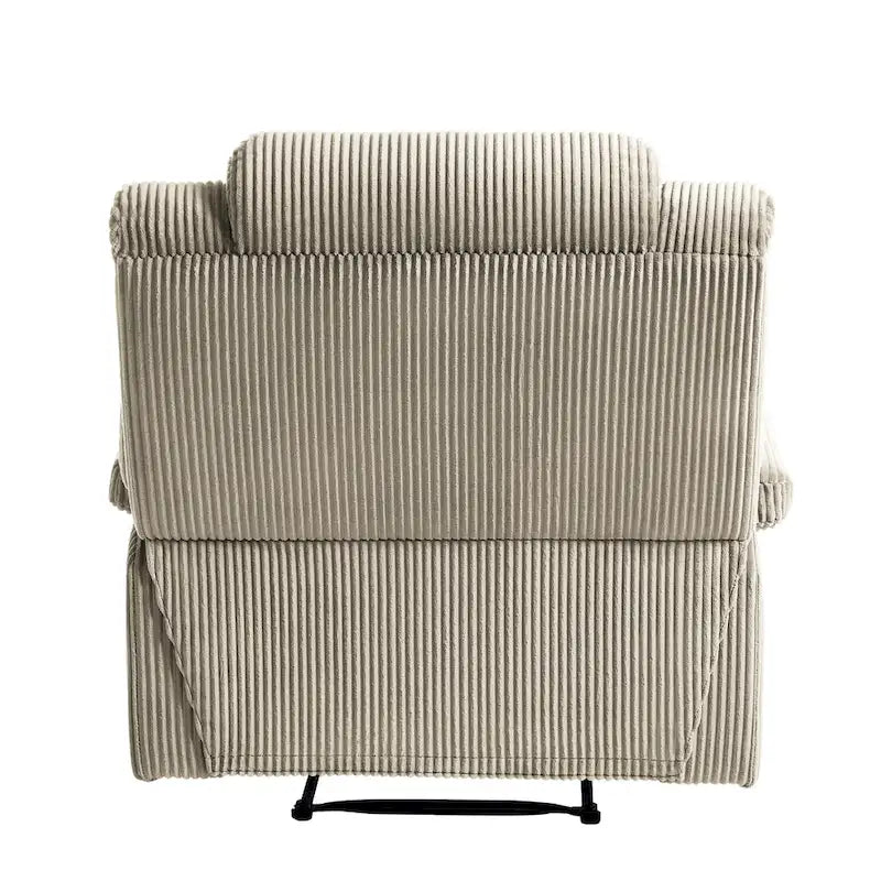 Sillón reclinable manual de pana con reposapiés, juego de 2