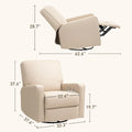 Sillón reclinable giratorio beige, reclinación manual, 1 persona
