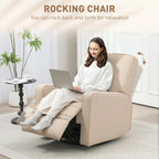 Sillón reclinable giratorio beige, reclinación manual, 1 persona