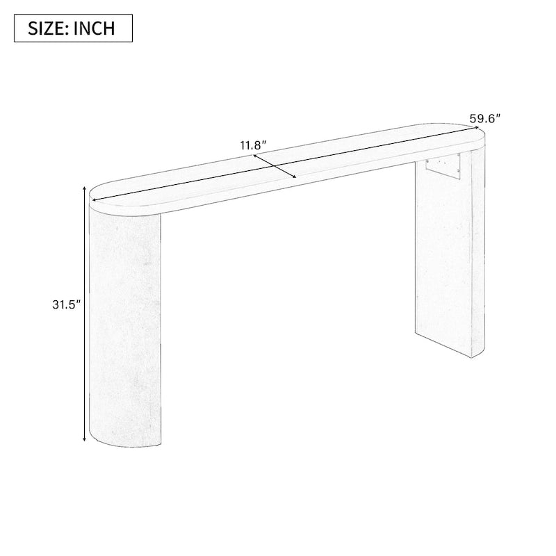 Mesa consola – Negra / Natural / Marrón oscuro, Pata semicilíndrica, Mesa de entrada para 1 persona