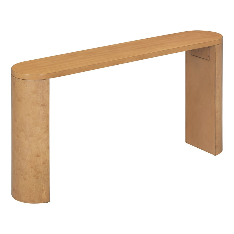 Mesa consola – Negra / Natural / Marrón oscuro, Pata semicilíndrica, Mesa de entrada para 1 persona