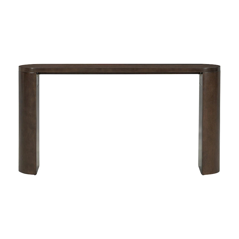Mesa consola – Negra / Natural / Marrón oscuro, Pata semicilíndrica, Mesa de entrada para 1 persona